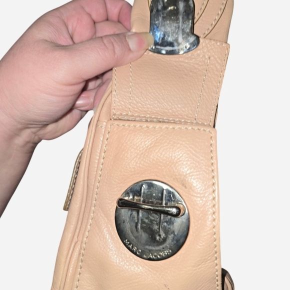 Authentic Marc Jacobs Leather Satchel - Shoulder Bag Beige With Blush Hue - Picture 12 of 15